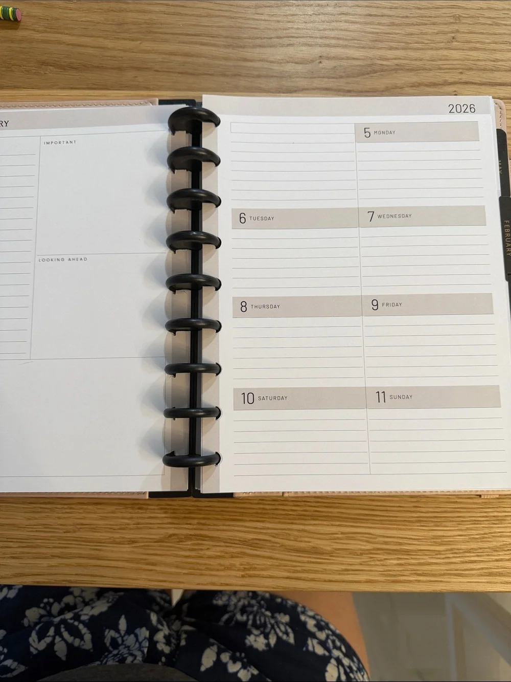 2026 Rose Gold Disc-Bound Planner with Elastic Closure
